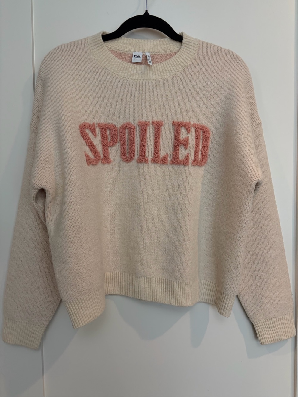 Twik Simons “Spoiled” Cream Oversized Sweater S